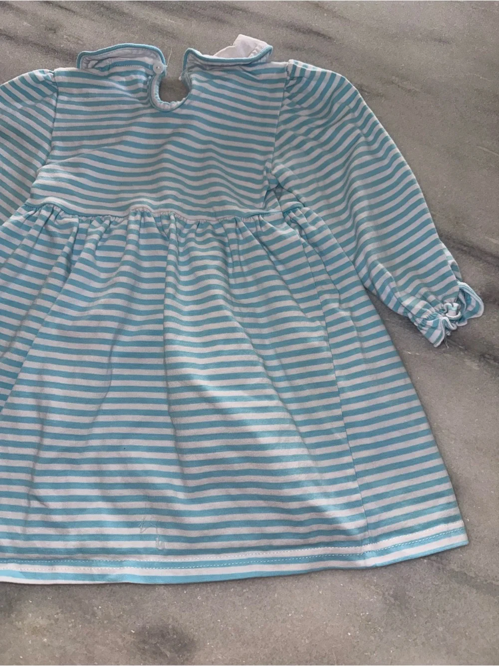 Marie Nicole Blue & White Striped Pumpkin Appliqué Girls Dress 18-24m